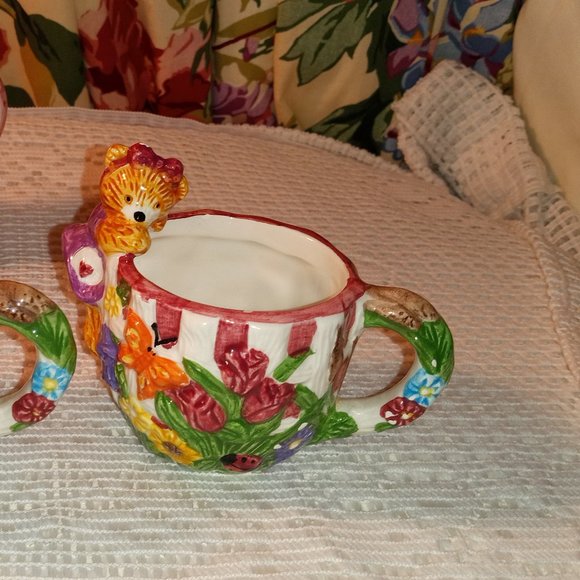 GIRLS YELLOW AND GREEN APPLE AND DUMPLINGS CERAMIC TEA SET - Picture 10 of 12